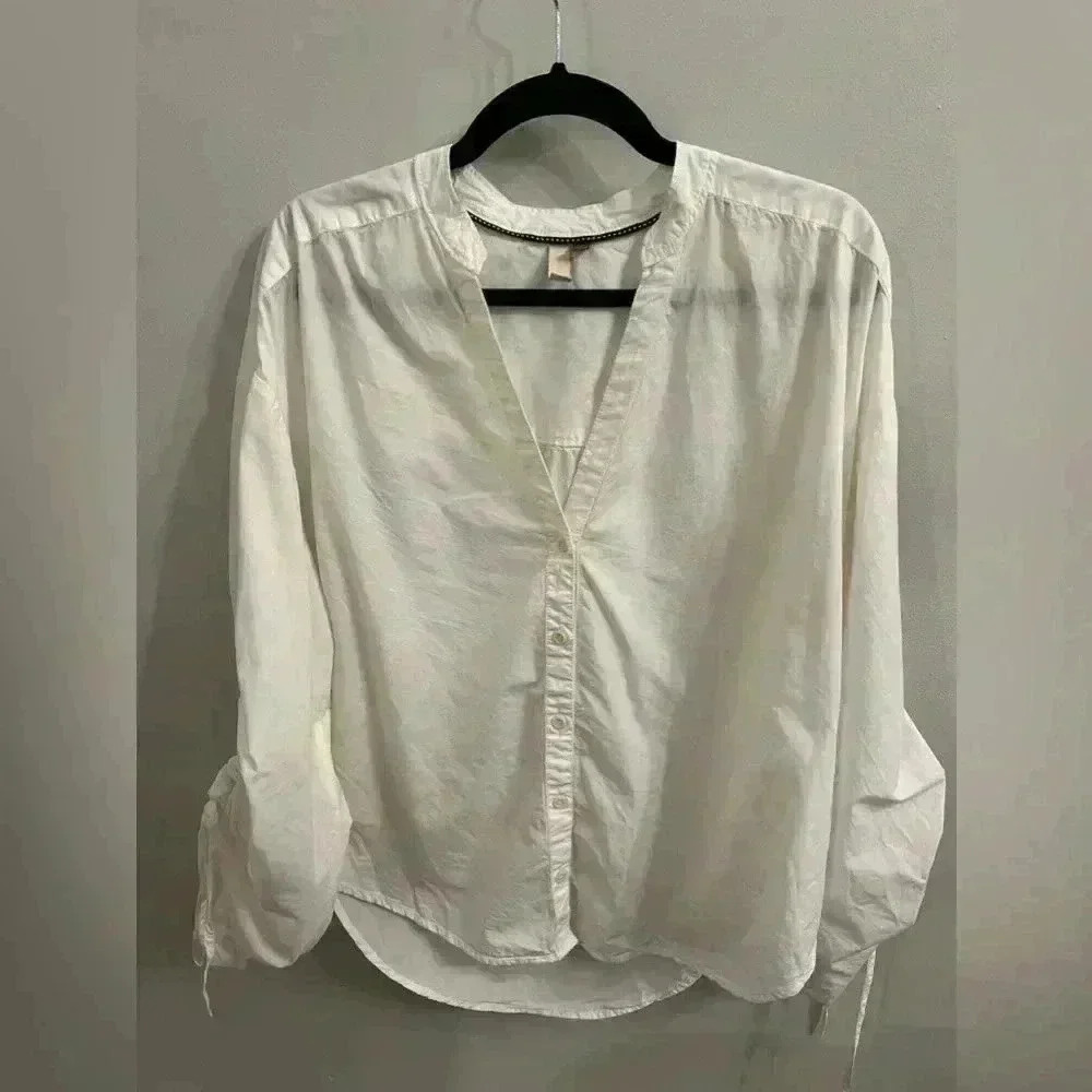 Anthropology Pilcro White Blouse Large